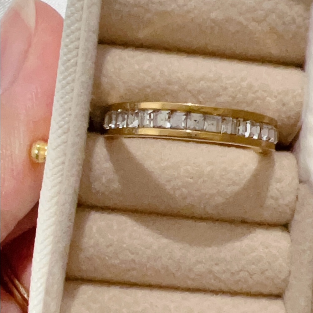18k Gold Stainless Steel Women's Zircon Ring